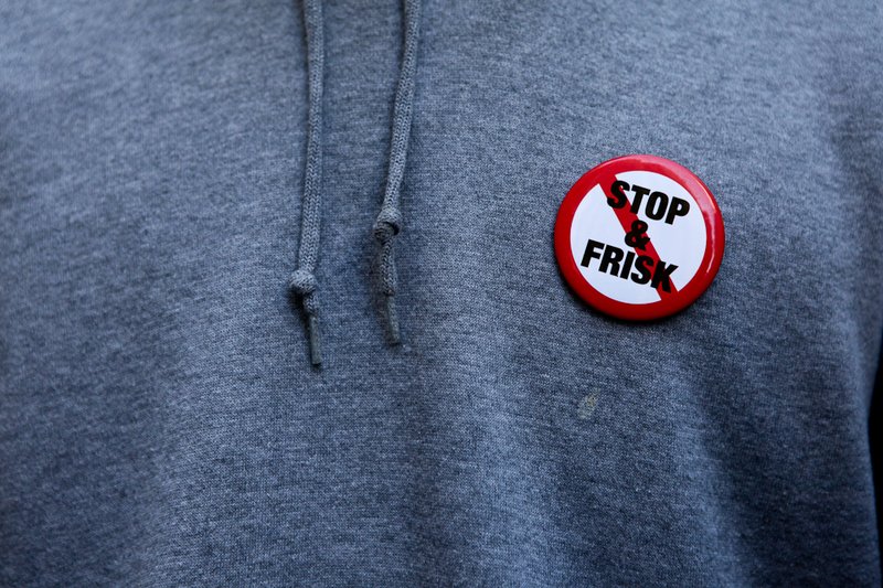 Anti-stop and frisk protesters outside Manhattan Court on April 30, 2012.